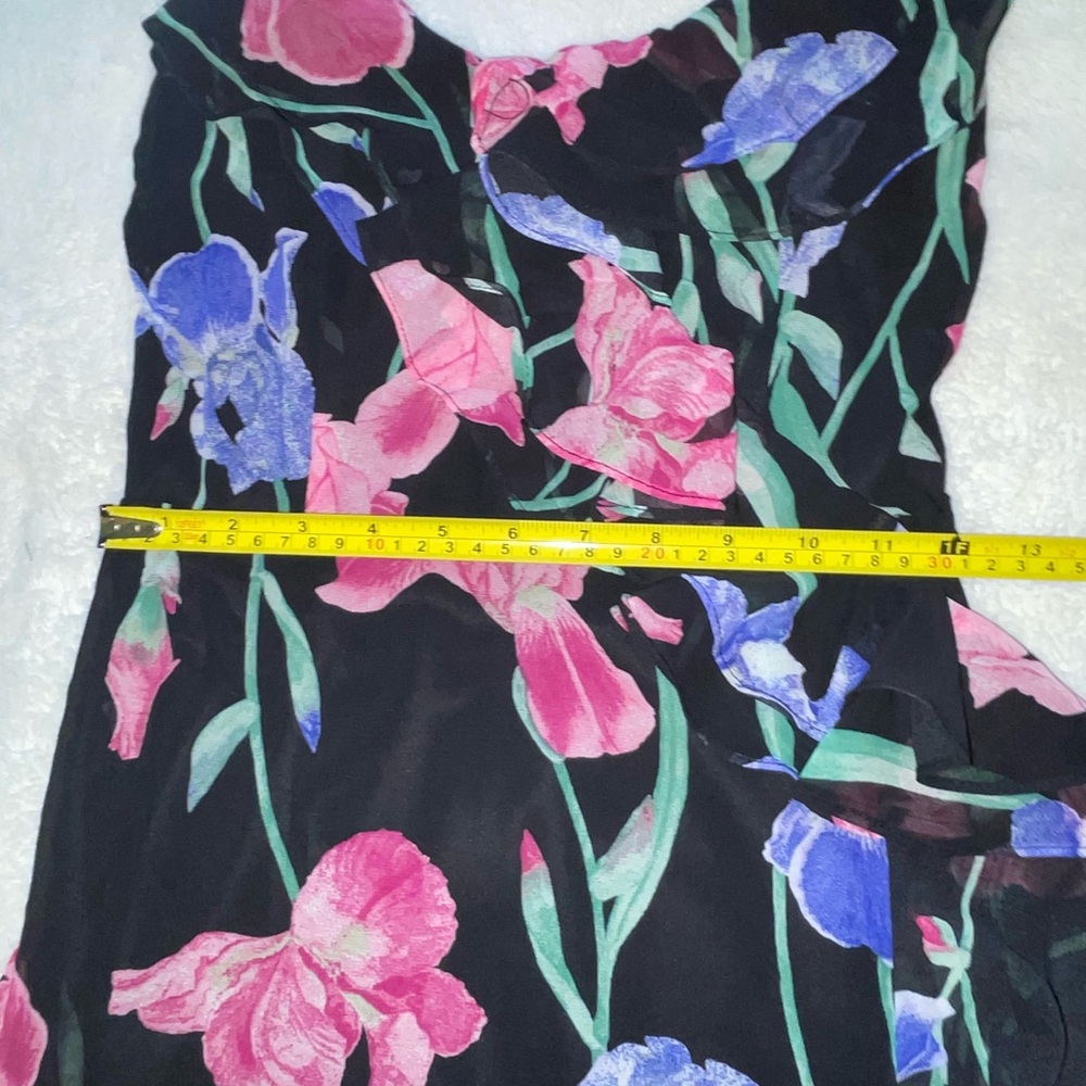 Lulu’s Elegant Bliss Black Dark Floral‎ Print Ruffled Sleeveless Maxi Dress - Picture 7 of 10